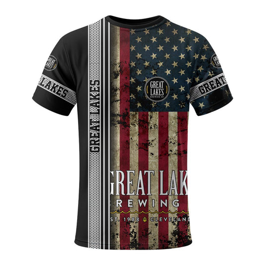 Great Lakes Stainless Steel American Flag T-Shirt - Flexiquor.com