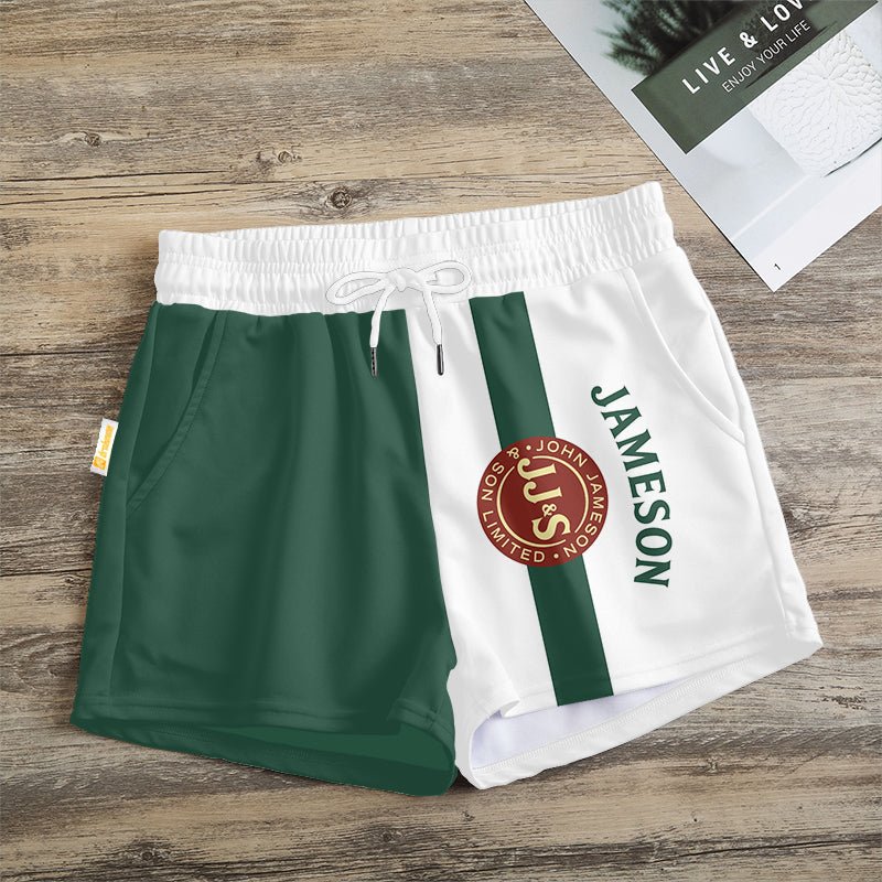 Green White Jameson Women's Casual Shorts - Flexiquor.com