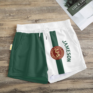 Green White Jameson Women's Casual Shorts - Flexiquor.com