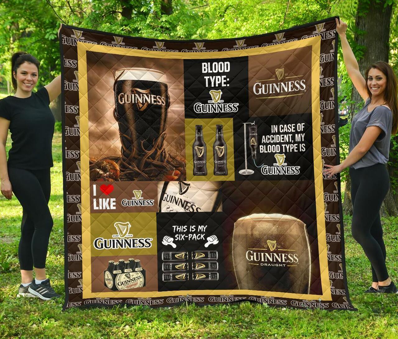 Guinness Blood Type Flannel Blanket