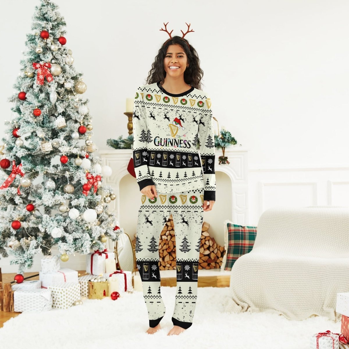 Guinness Christmas Reindeer Family Pajamas Set - Flexiquor.com