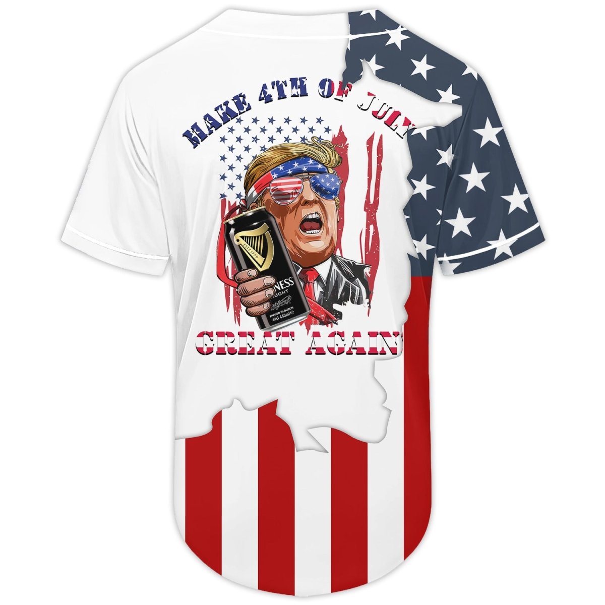 Guinness Donald Trump Independence Day Baseball Jersey - Flexiquor.com