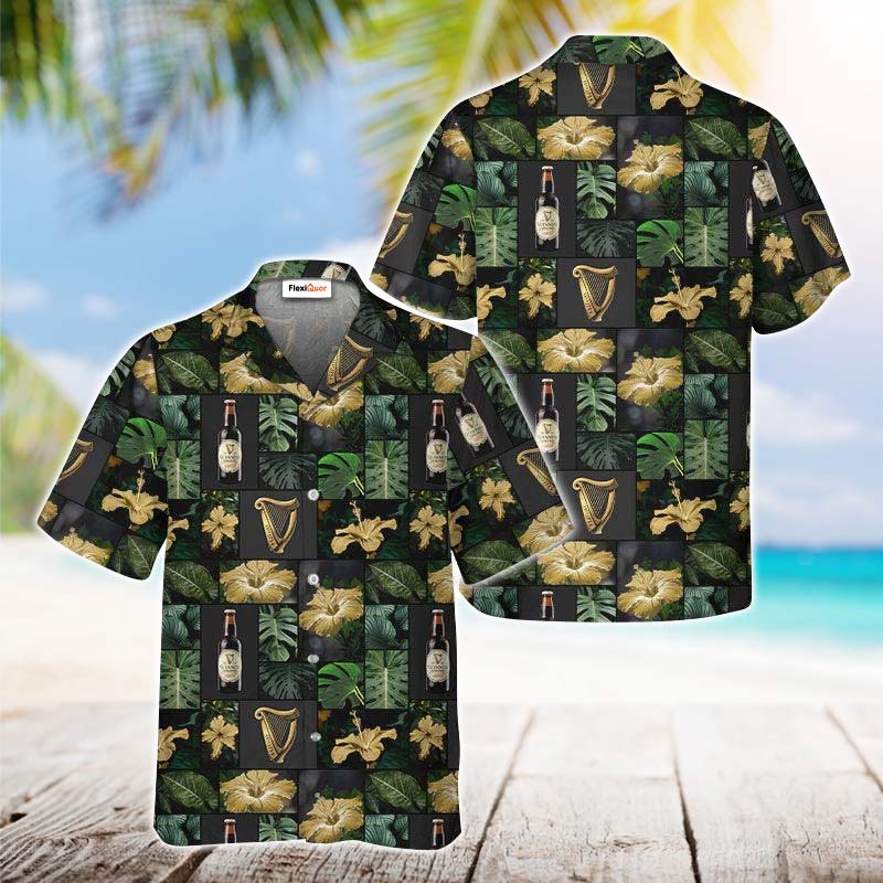 Guinness Flower Hawaiian Shirt - Flexiquor.com