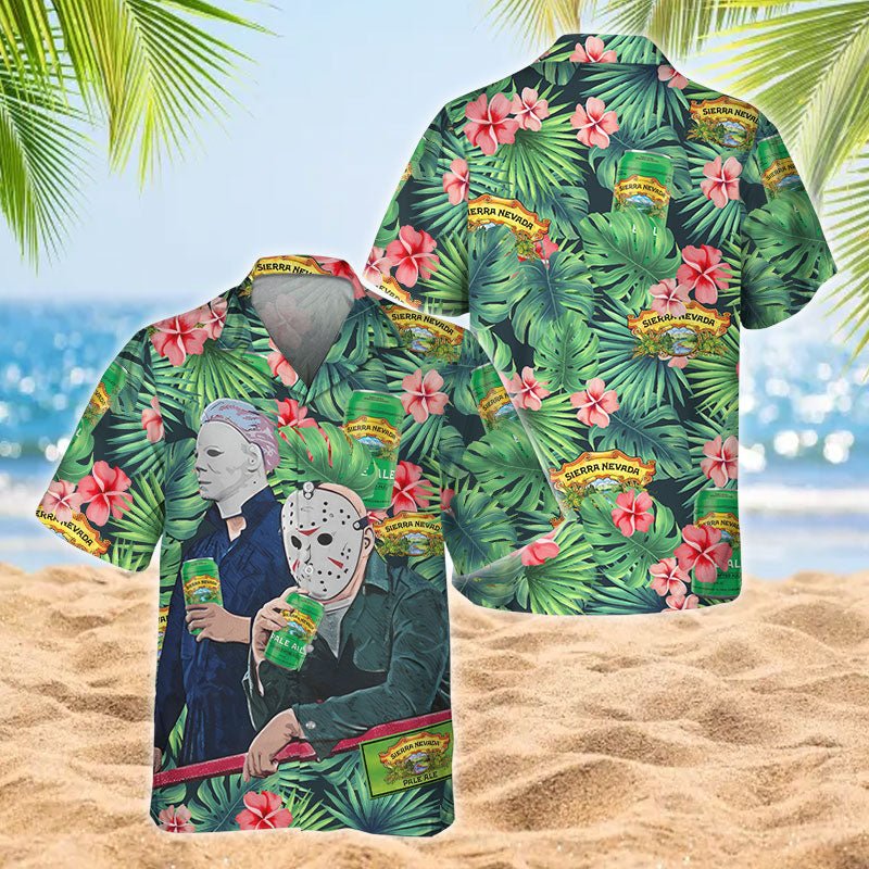 Halloween Villain Chilling With Sierra Nevada Men's Plus Size Hawaiian Shirt - Flexiquor.com