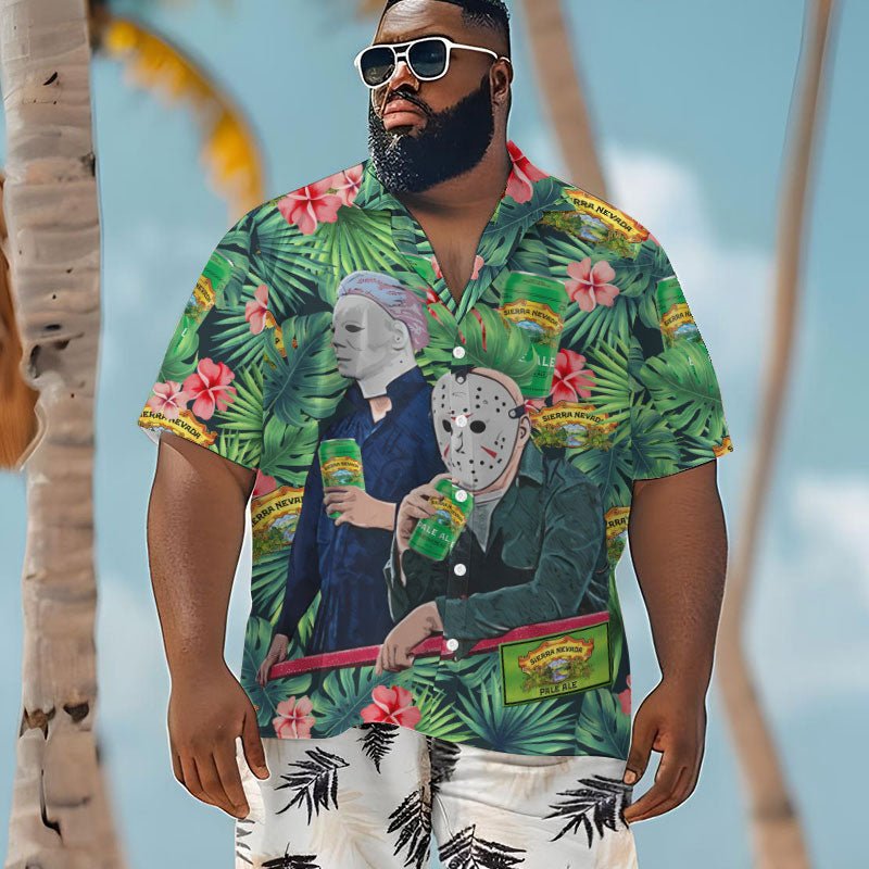 Halloween Villain Chilling With Sierra Nevada Men's Plus Size Hawaiian Shirt - Flexiquor.com