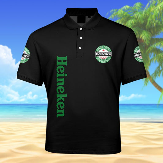 Heineken American Flag Men's Plus Size Polo Shirt - Flexiquor.com