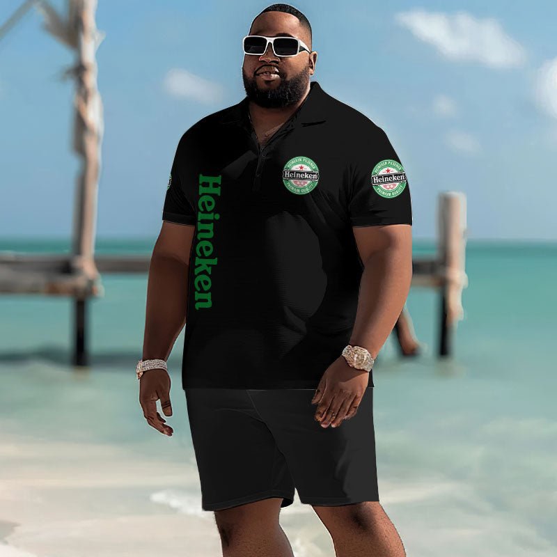 Heineken American Flag Men's Plus Size Polo Shirt - Flexiquor.com