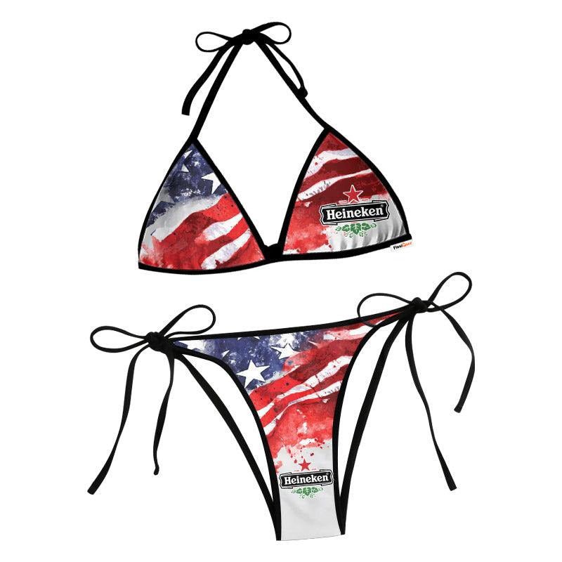 Heineken Blur American Flag Triangle Beach Bikini - Flexiquor.com