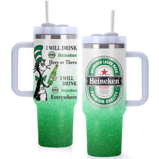 Heineken Cat In The Hat Tumbler With Handle - Flexiquor.com