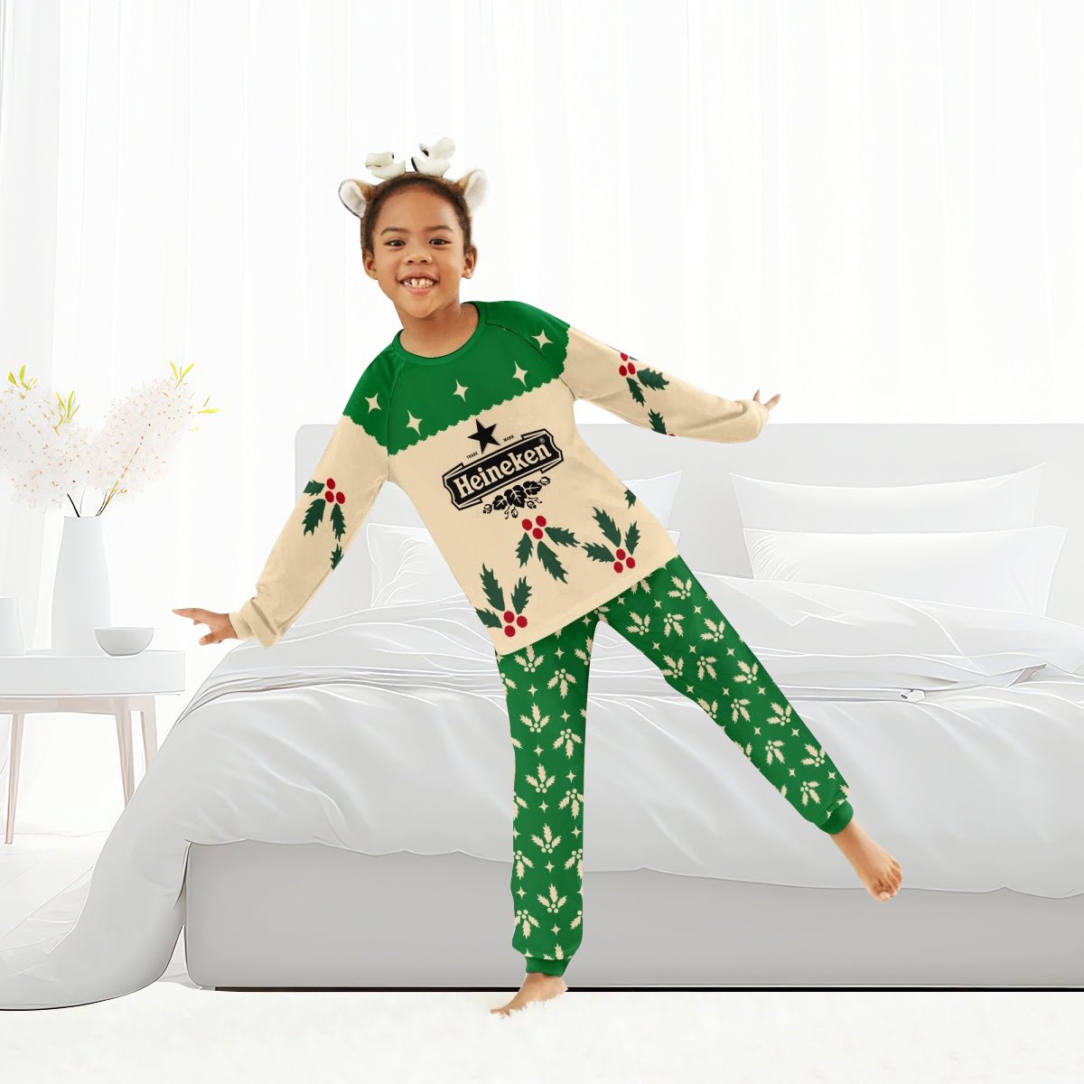 Heineken Christmas Cherry Family Pajamas Set - Flexiquor.com