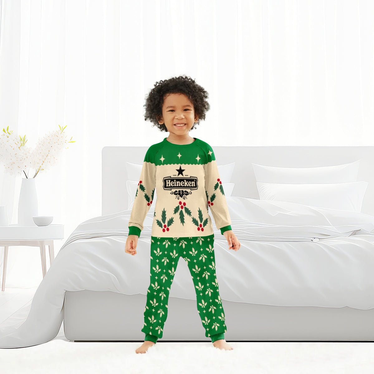 Heineken Christmas Cherry Family Pajamas Set - Flexiquor.com