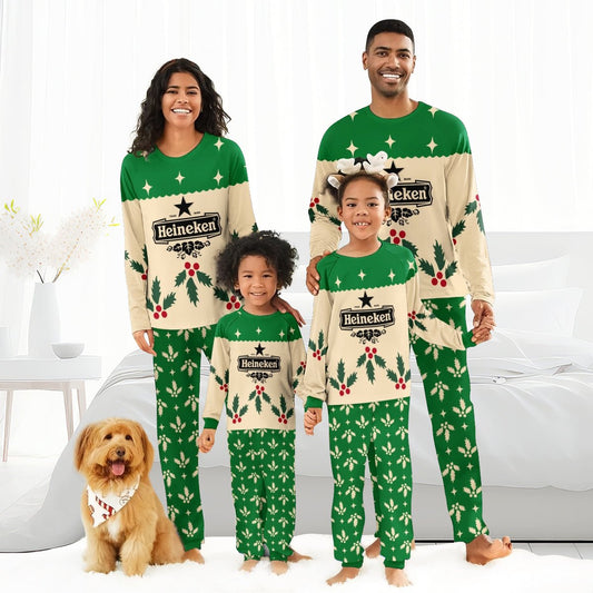 Heineken Christmas Cherry Family Pajamas Set - Flexiquor.com