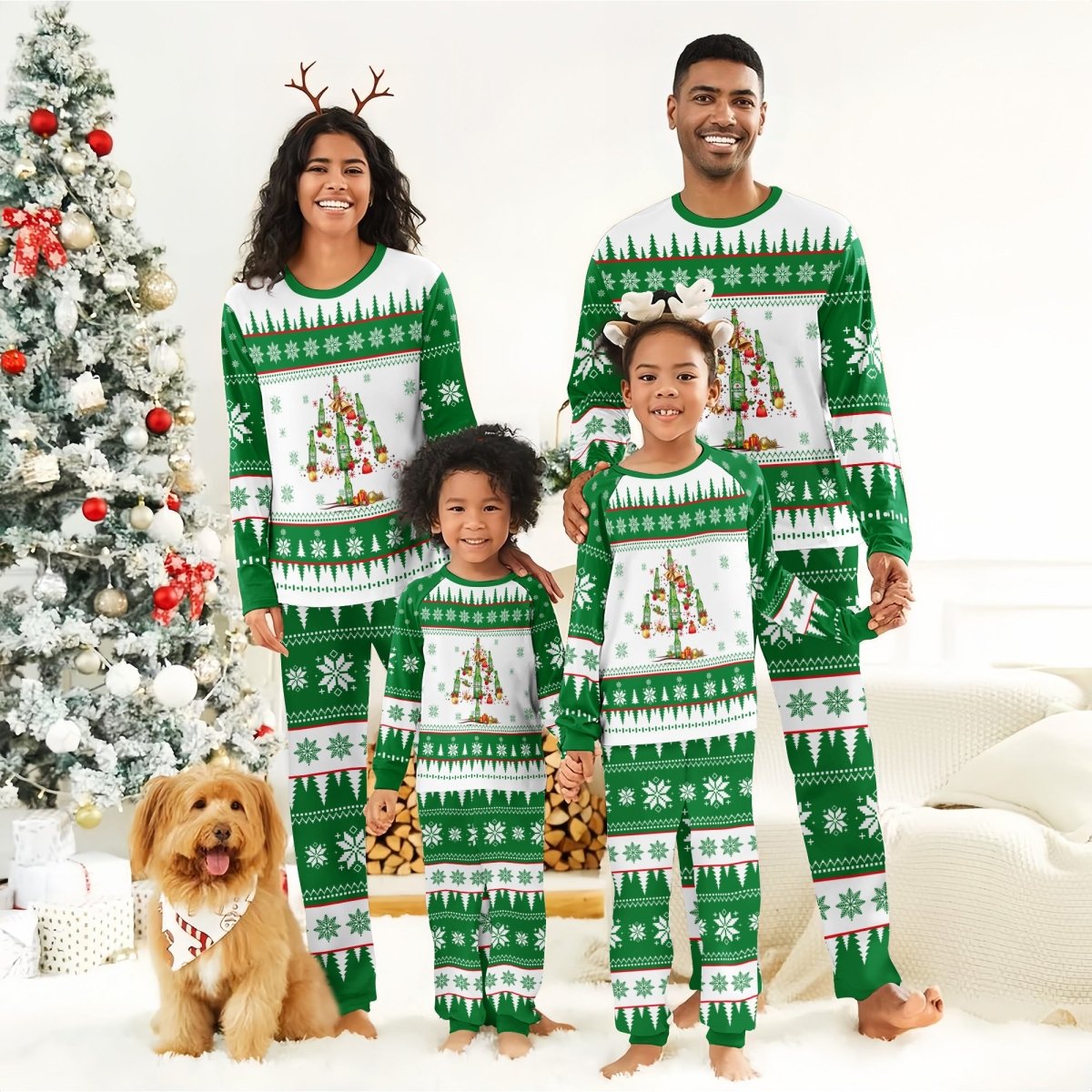 Heineken Christmas Tree Family Pajamas Set - Flexiquor.com