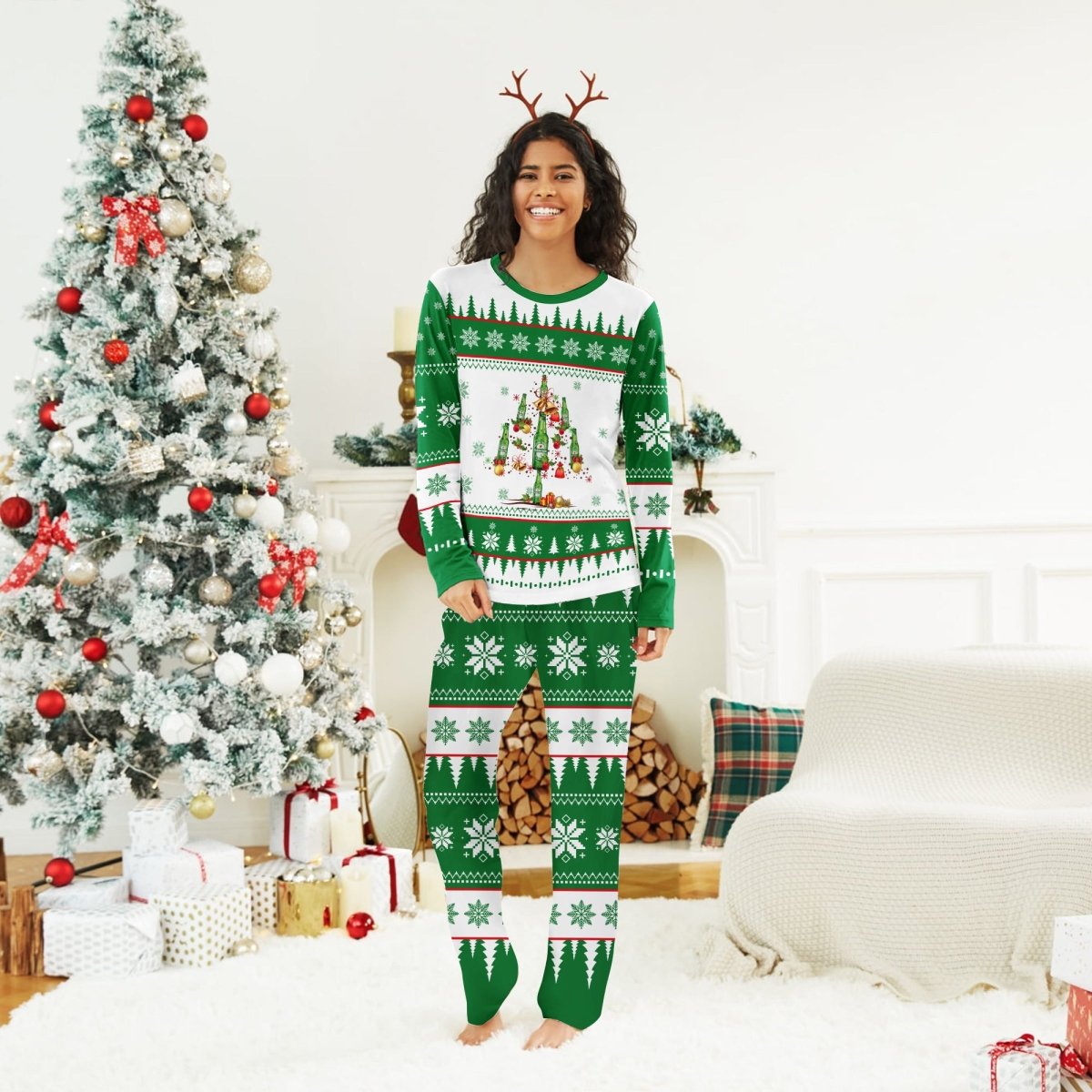 Heineken Christmas Tree Family Pajamas Set - Flexiquor.com