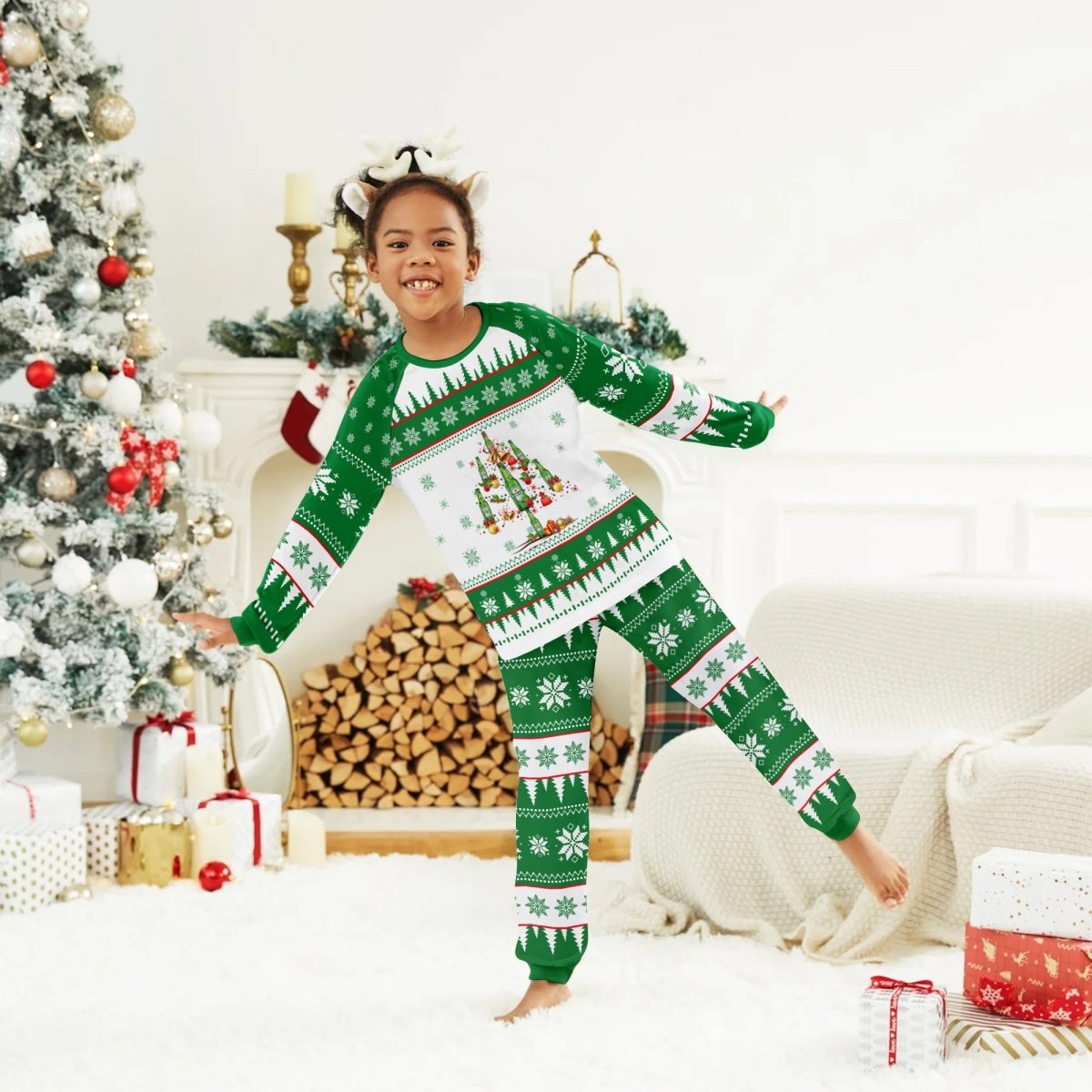 Heineken Christmas Tree Family Pajamas Set - Flexiquor.com