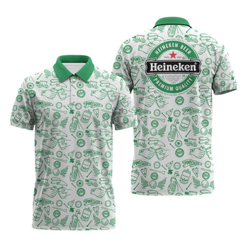 Heineken Doodle Art Polo Shirt - Flexiquor.com