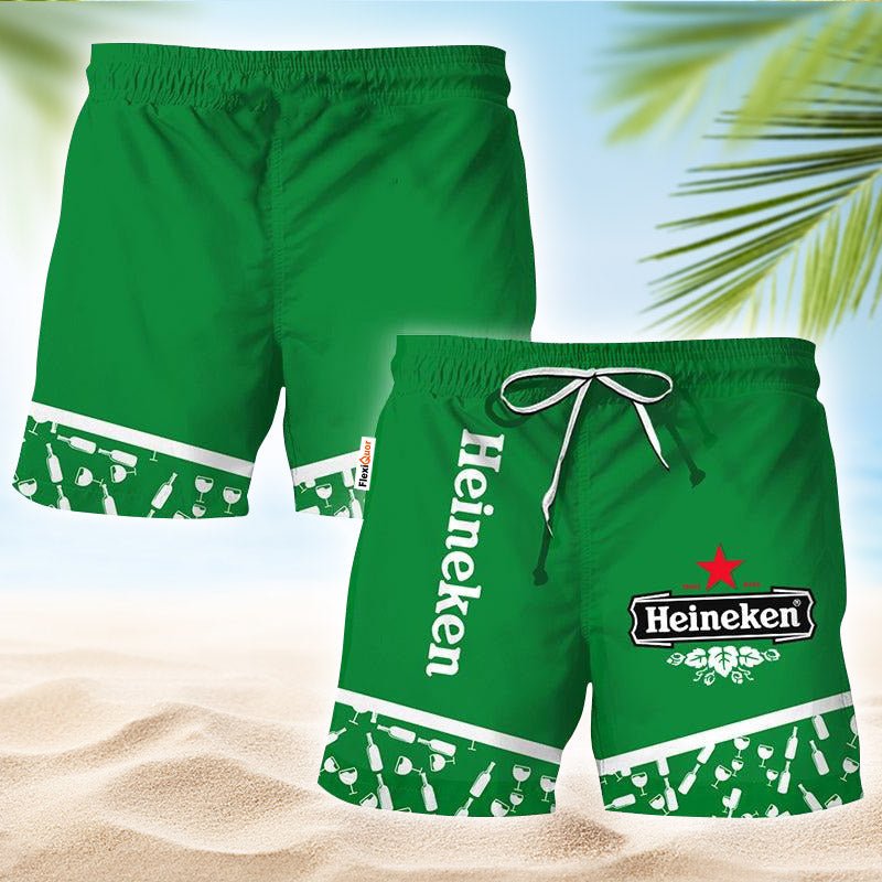 Heineken Glass Bottle Dot Swim Trunks - Flexiquor.com