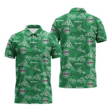 Heineken Hibiscus Flower Polo Shirt - Flexiquor.com