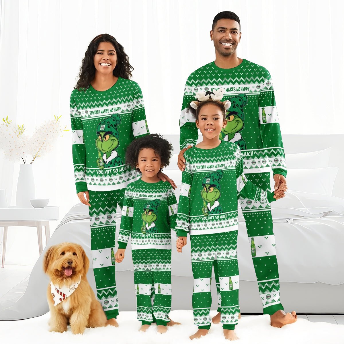 Heineken Make Grinch Happy Family Pajamas Set - Flexiquor.com