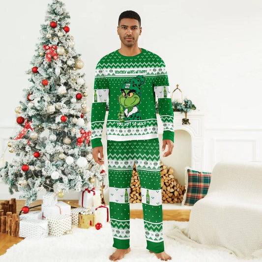 Heineken Make Grinch Happy Family Pajamas Set - Flexiquor.com