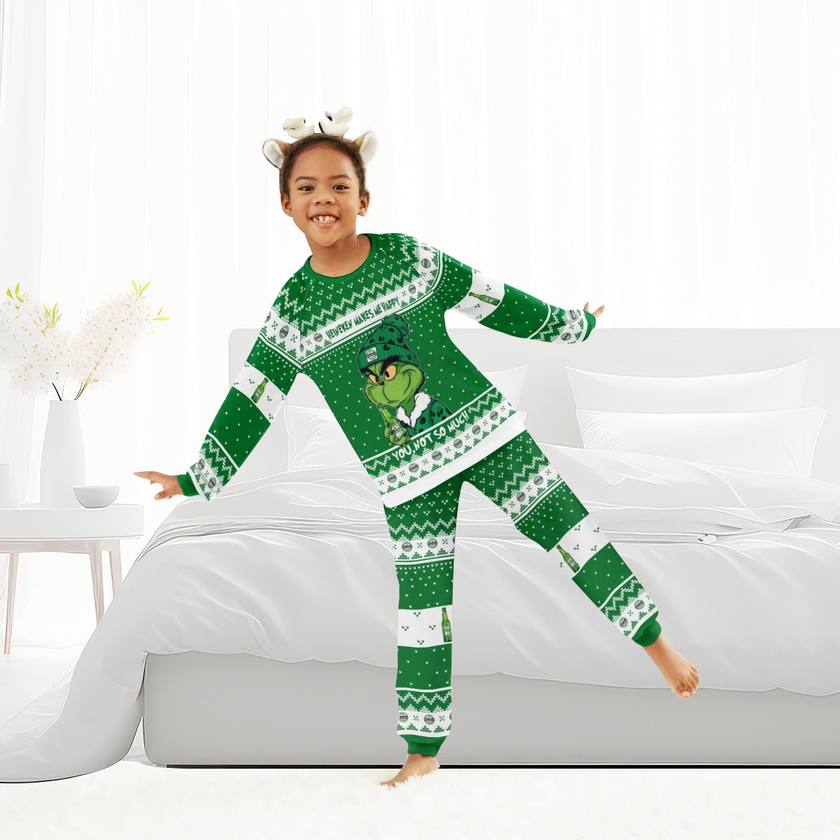 Heineken Make Grinch Happy Family Pajamas Set - Flexiquor.com