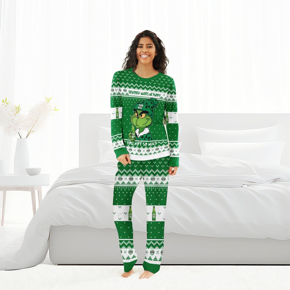 Heineken Make Grinch Happy Family Pajamas Set - Flexiquor.com