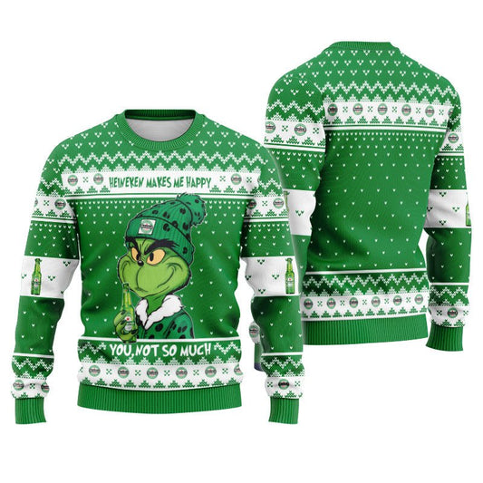 Heineken Make Grinch Happy Ugly Sweater - Flexiquor.com