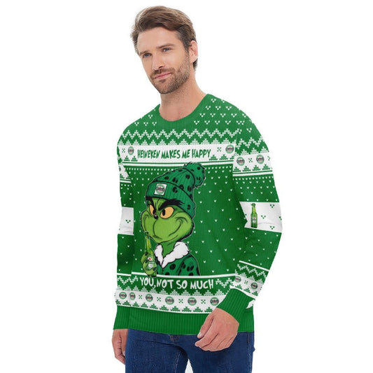 Heineken Make Grinch Happy Ugly Sweater - Flexiquor.com