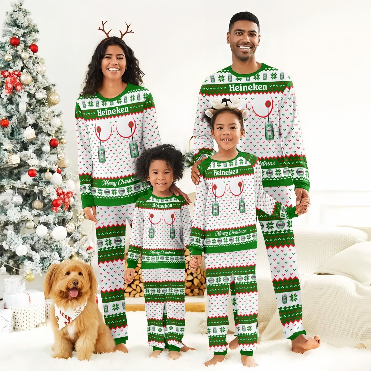 Heineken Merry Chistmas Family Pajamas Set - Flexiquor.com