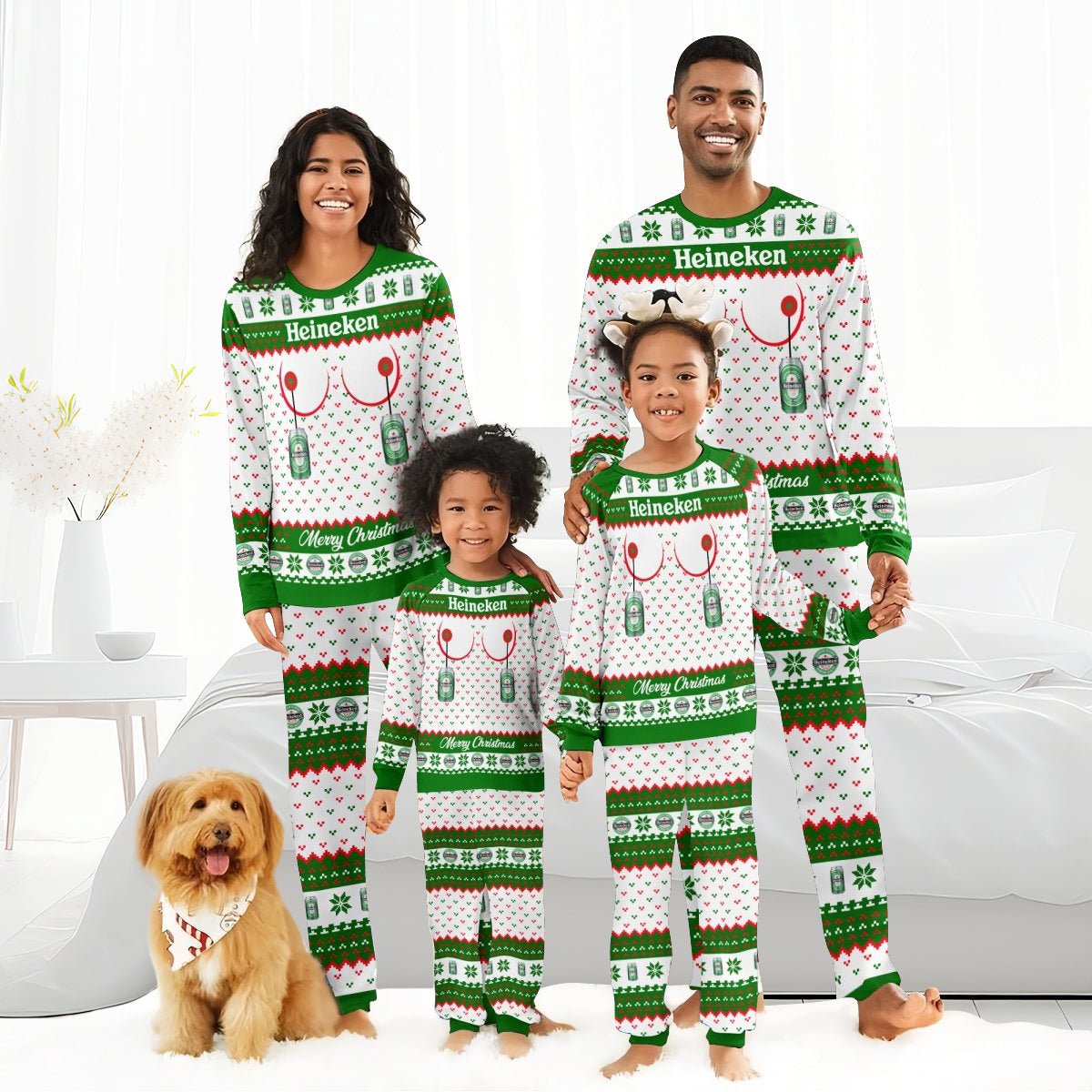Heineken Merry Chistmas Family Pajamas Set - Flexiquor.com