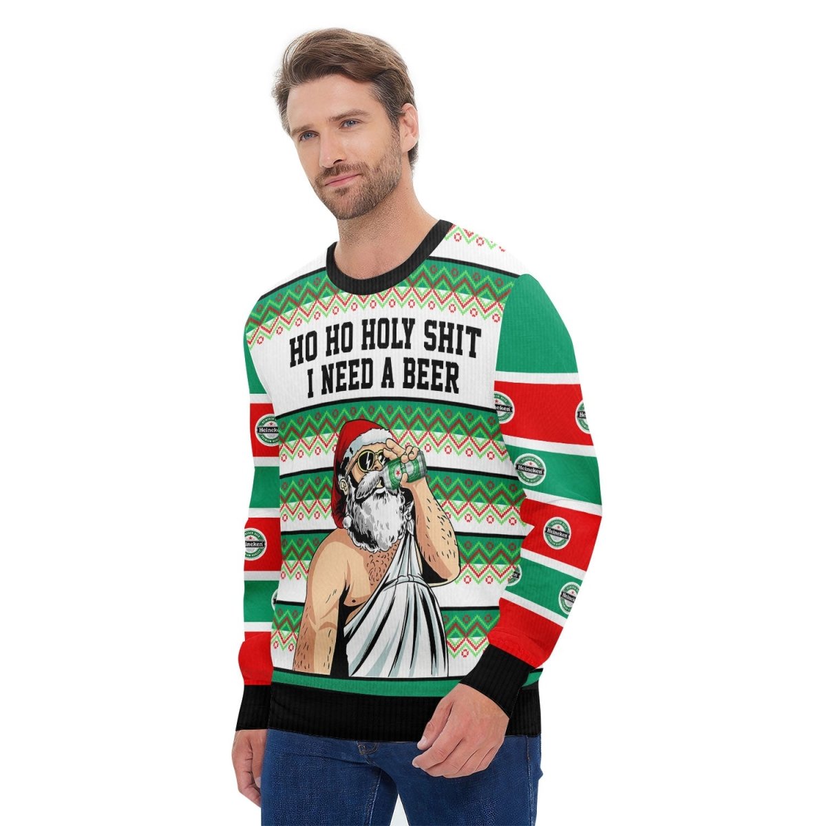 Heineken Santa Need A Beer Ugly Sweater - Flexiquor.com