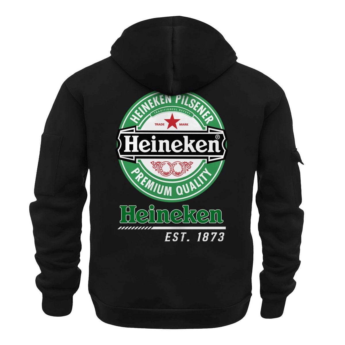 Heineken Scratches Marks Half Zip Hooded Sweatshirt - Flexiquor.com