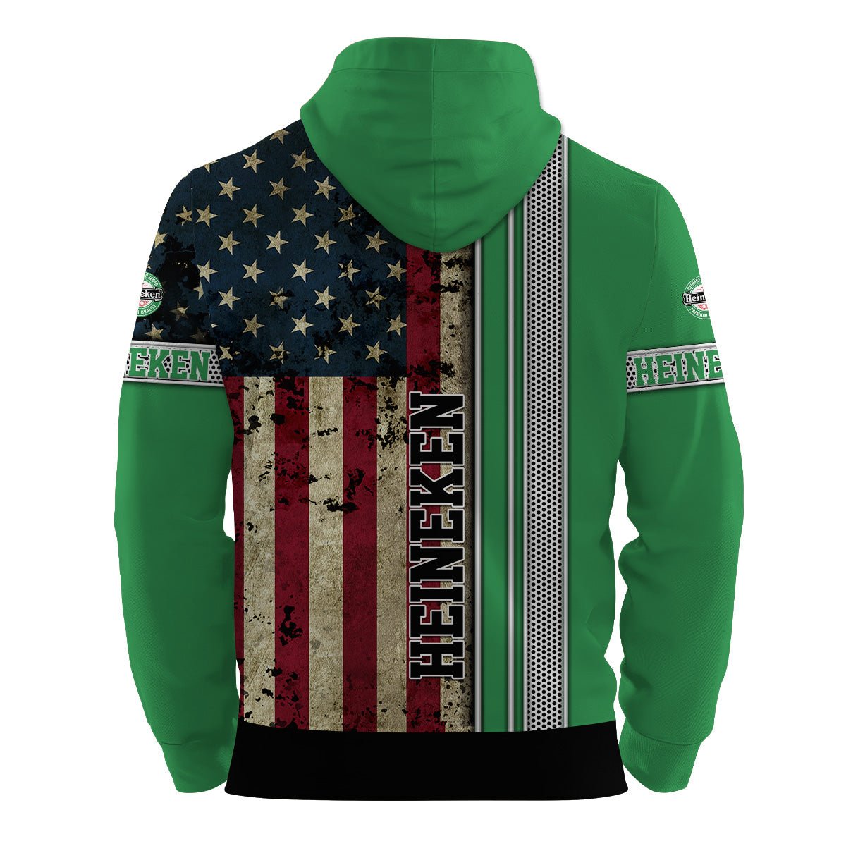 Heineken Stainless Steel American Flag Hoodie & Zip Hoodie - Flexiquor.com