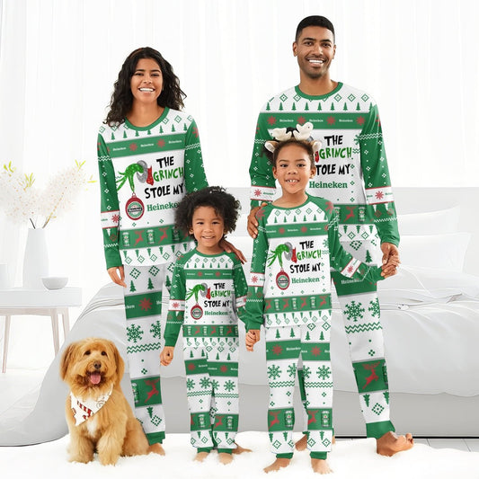 Heineken The Grinch Stole Family Pajamas Set - Flexiquor.com