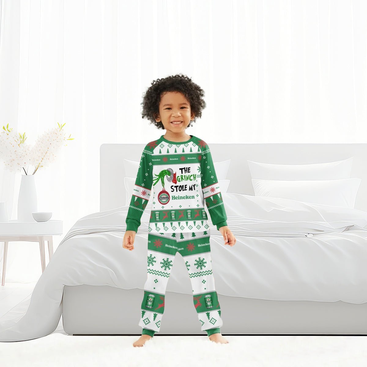 Heineken The Grinch Stole Family Pajamas Set - Flexiquor.com