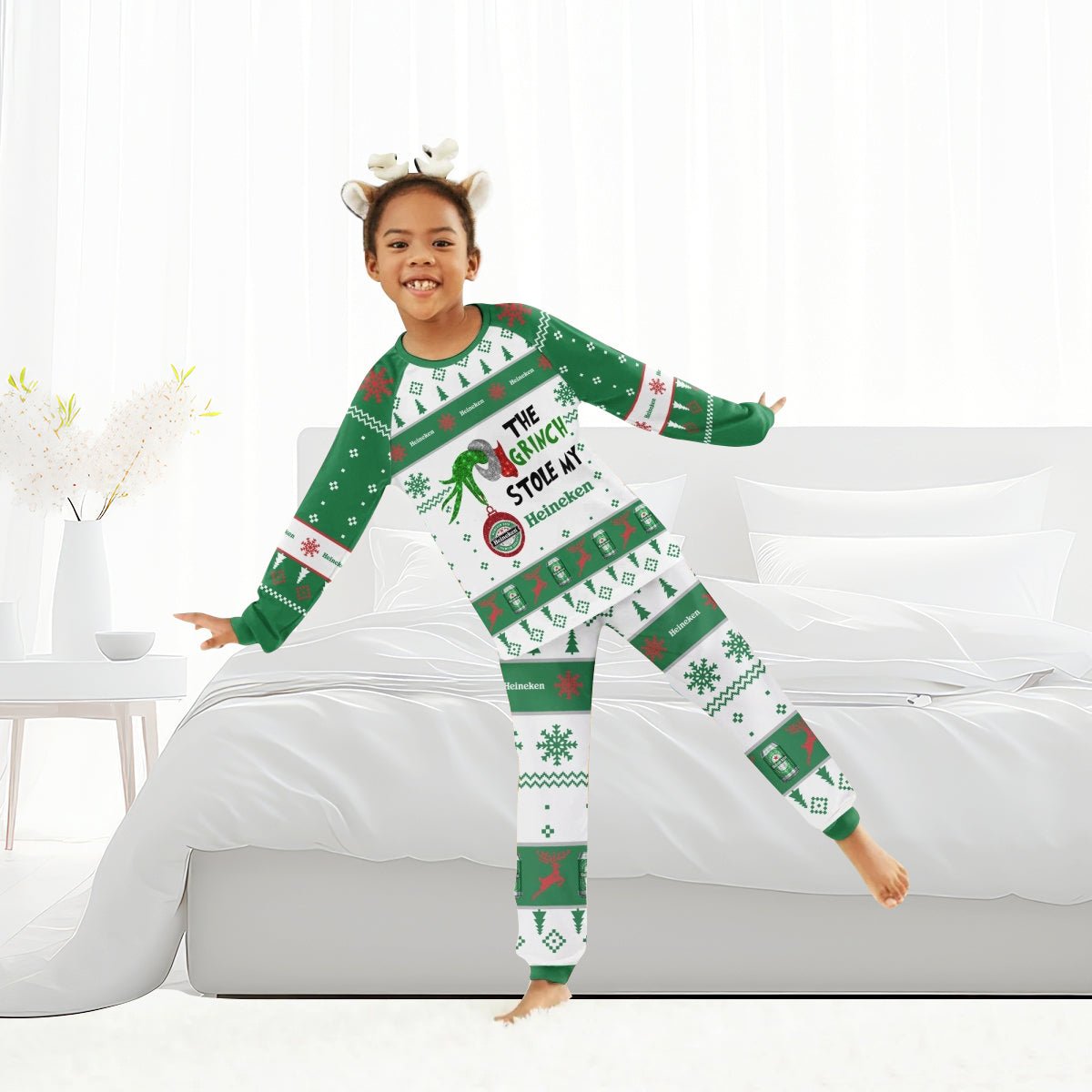Heineken The Grinch Stole Family Pajamas Set - Flexiquor.com