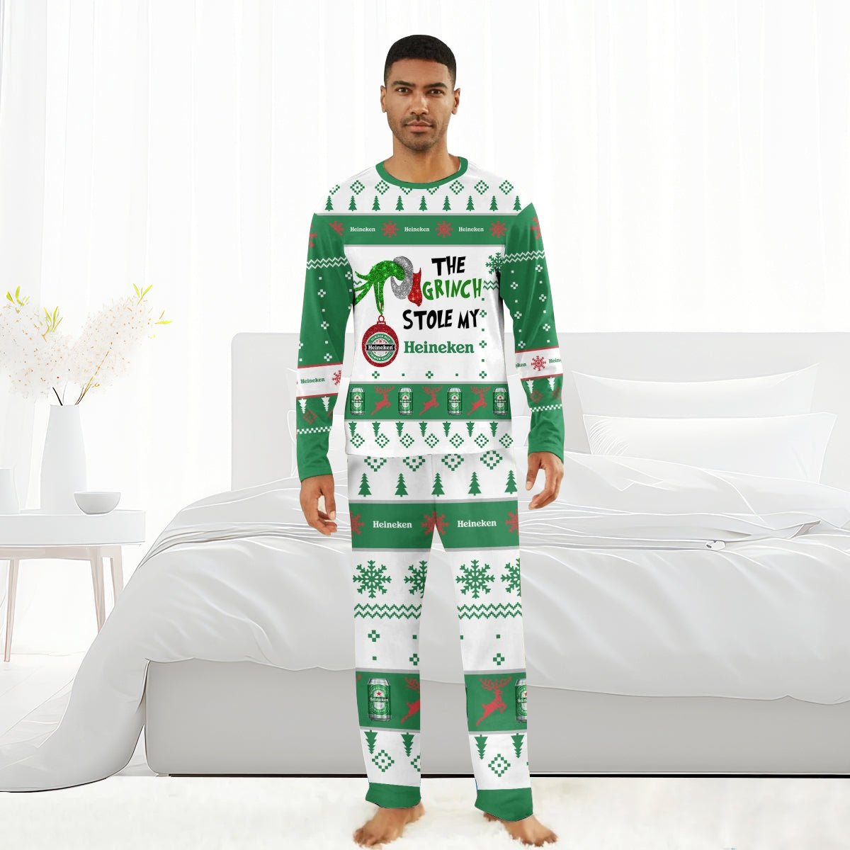 Heineken The Grinch Stole Family Pajamas Set - Flexiquor.com