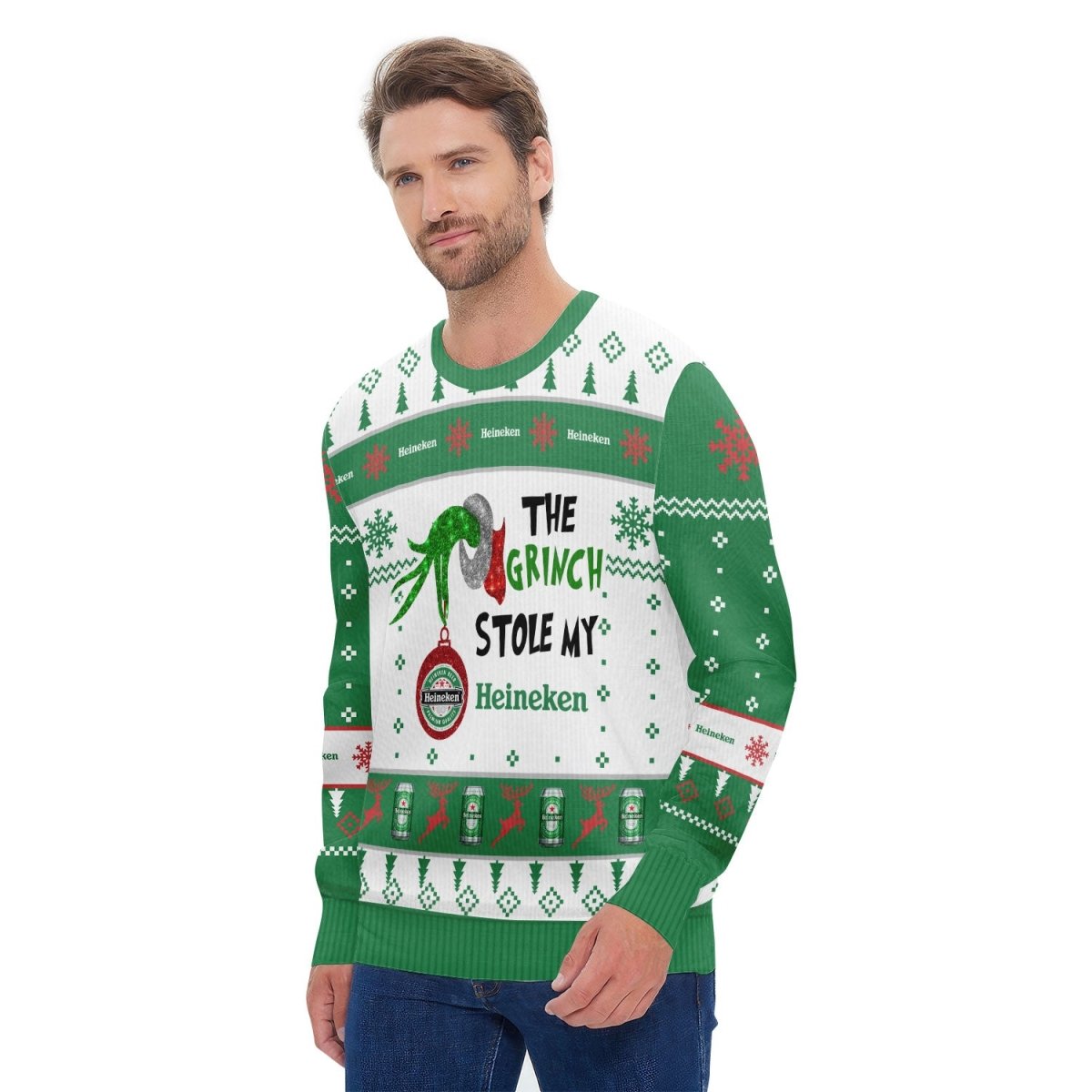 Heineken The Grinch Stole Ugly Sweater - Flexiquor.com