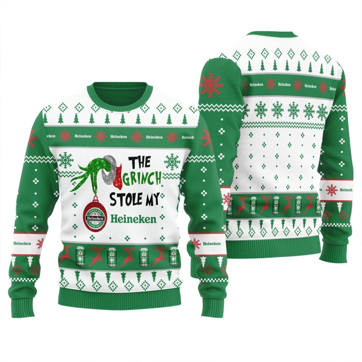 Heineken The Grinch Stole Ugly Sweater - Flexiquor.com