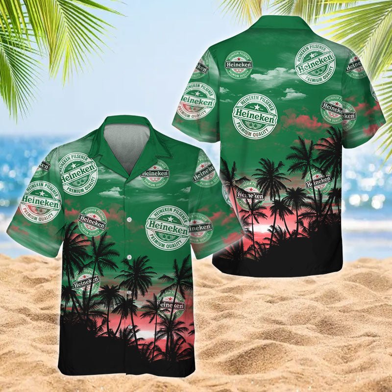 Heineken Tropical Sunset Hawaiian Shirt - Flexiquor.com