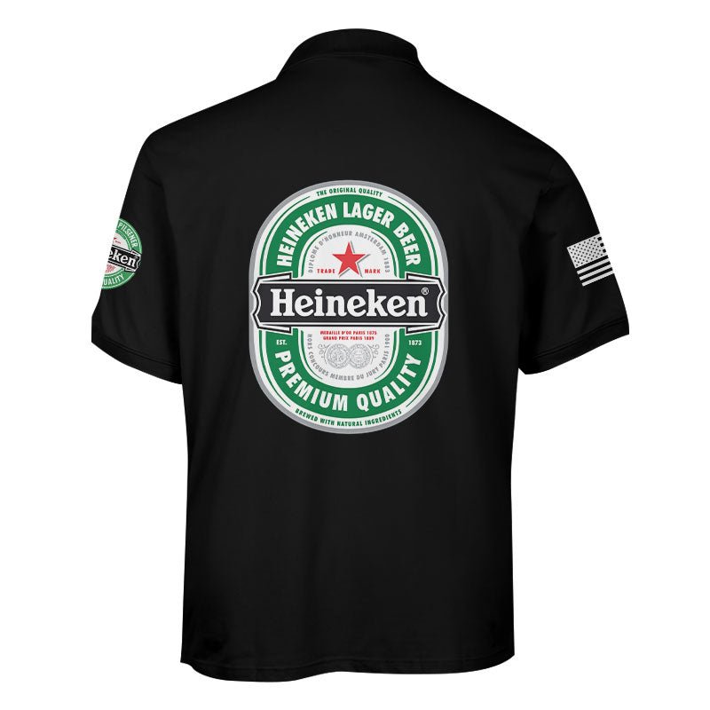 Heineken USA Flag Men's Plus Size Polo Shirt - Flexiquor.com