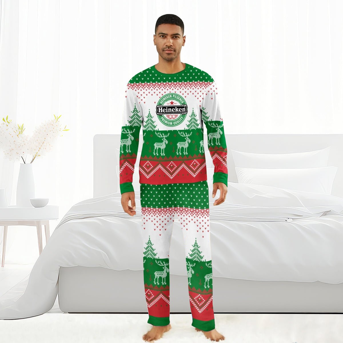 Heineken Winter Reindeer Family Pajamas Set - Flexiquor.com