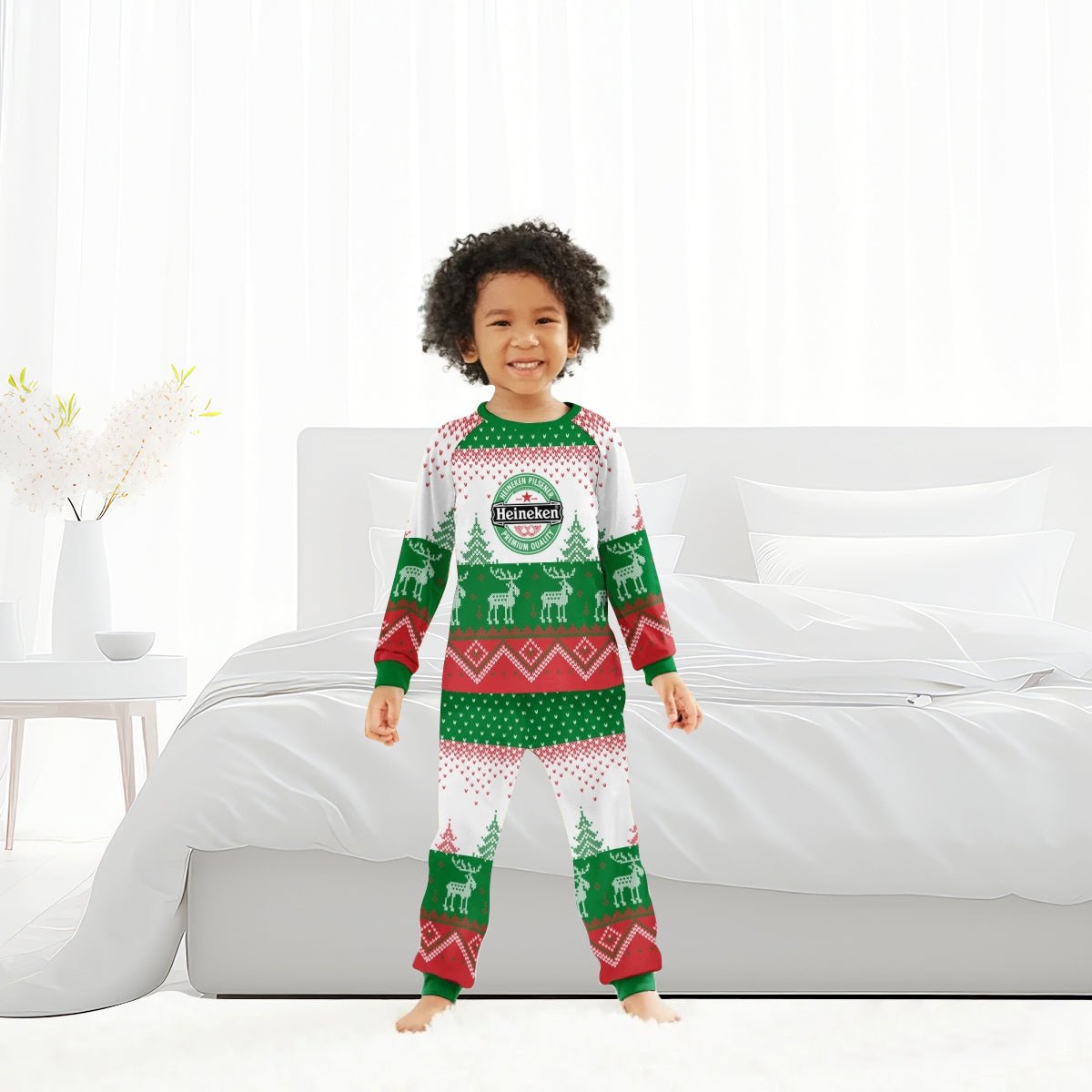 Heineken Winter Reindeer Family Pajamas Set - Flexiquor.com