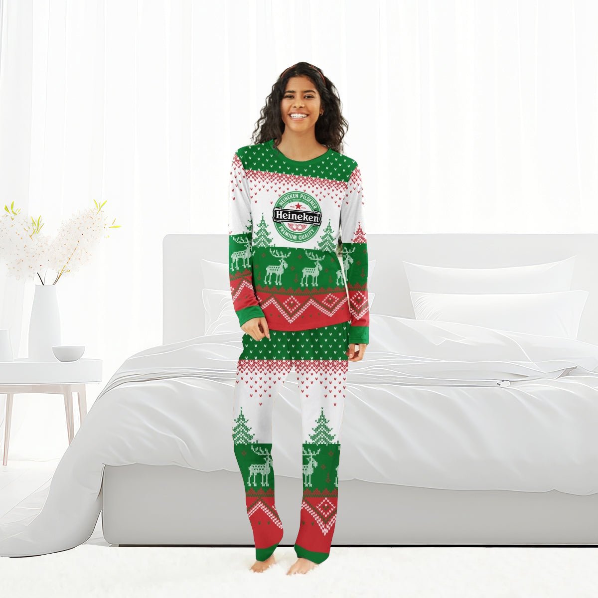 Heineken Winter Reindeer Family Pajamas Set - Flexiquor.com