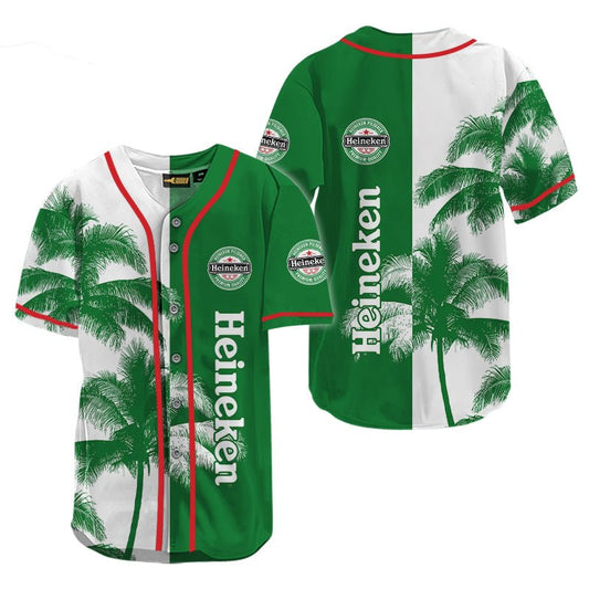 Heineken Tropical Coconut Tree Baseball Jersey - Flexiquor.com