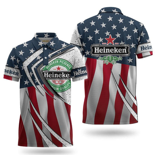 Heineken American Flag Polo Shirt
