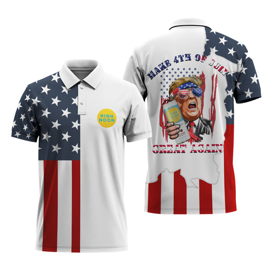 High Noon Donald Trump Independence Day Polo Shirt