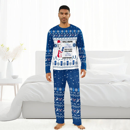 I Will Drink Michelob ULTRA Here Or There Christmas Family Pajamas Set - Flexiquor.com