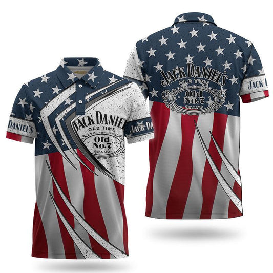 Jack Daniel's American Flag Polo Shirt