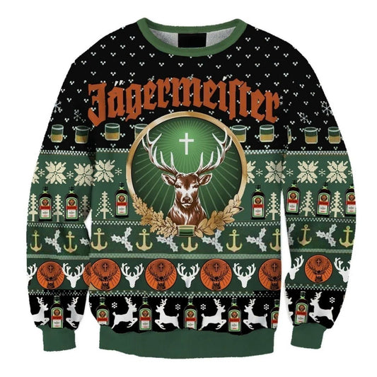 Jagermeister Christmas Holiday Ugly Sweater - Flexiquor.com